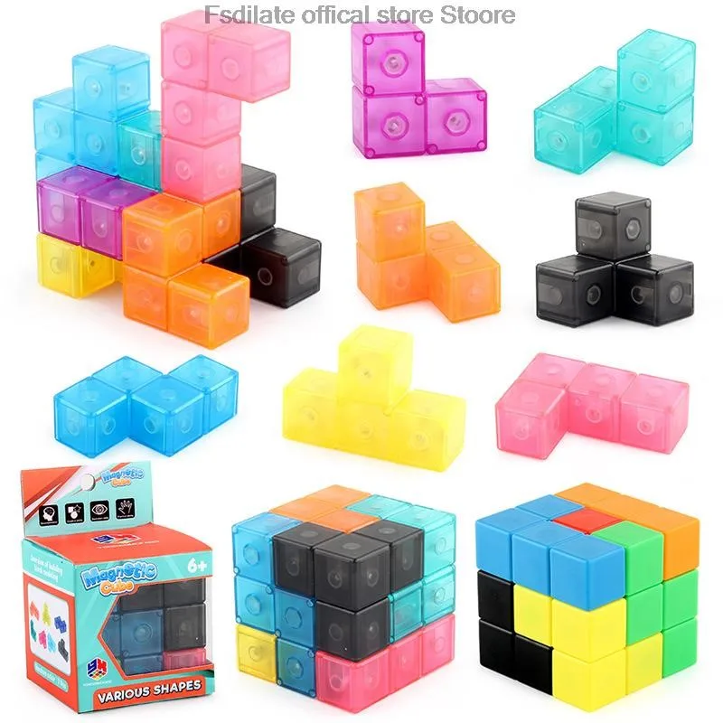 Removable Intelligence Magnetic Cube for Early Education, Fidget Toy and Puzzle Cube for Kids