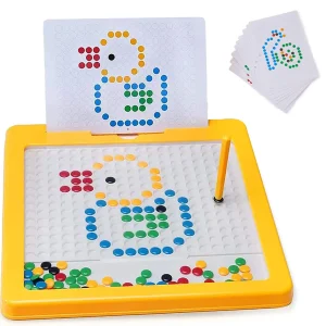 Magnetic Drawing Board for Toddlers Doodle Board with Magnetic Pen and Beads Montessori Educational Preschool Travel Toy