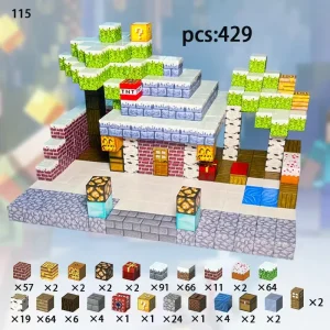 toy children's puzzle assembly building blocks My World around mini hundred strong magnetic blocks