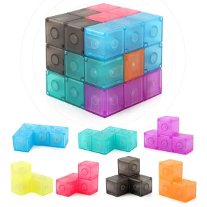 Magnetic Building Block Cube Lu Ban Lock IQ Brain Cubo Magico Juguetes Divertidos Rompecabezas Educational Toys Montessori