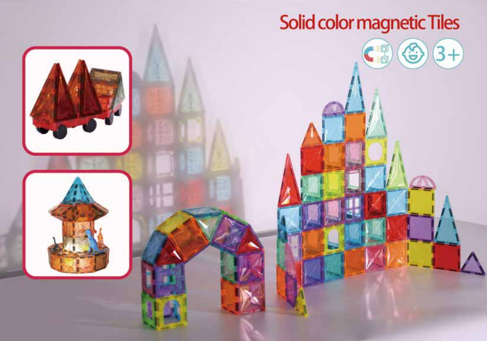 Solid Color Magnetic Tiles for Building 3D Structures