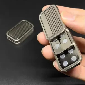 Magnetic Metal Fidget Toys Adult Edc Haptic Coin Metal Push Card Three Layer Fidget Slider