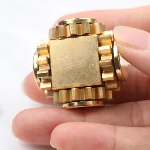 EDC Fidget Toy for Stress and Anxiety Relief Fidget Spinner Four Gear Cube Brass Gyro Mechanical Fidget Slider EDC Toys Gift