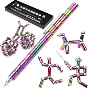 Magnetic Fidget Pen DIY Magnet Fidgi Pen Multifunctional Deformable Magnet Writing Ballpoint Toy Pen Best Gift for Friends