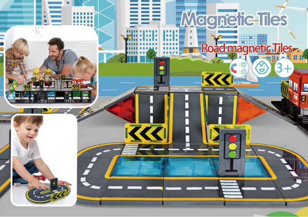Educational Road Magnetic Tiles Toys for STEM Learning