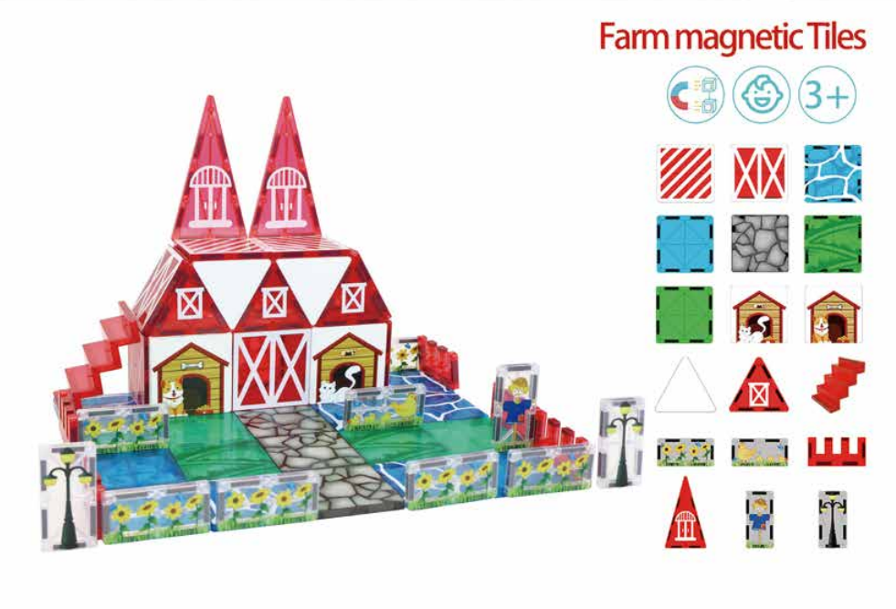 Farm Magnetic Tiles for Educational and Fun Learning - Customizable for Wholesalers and Educational Brands